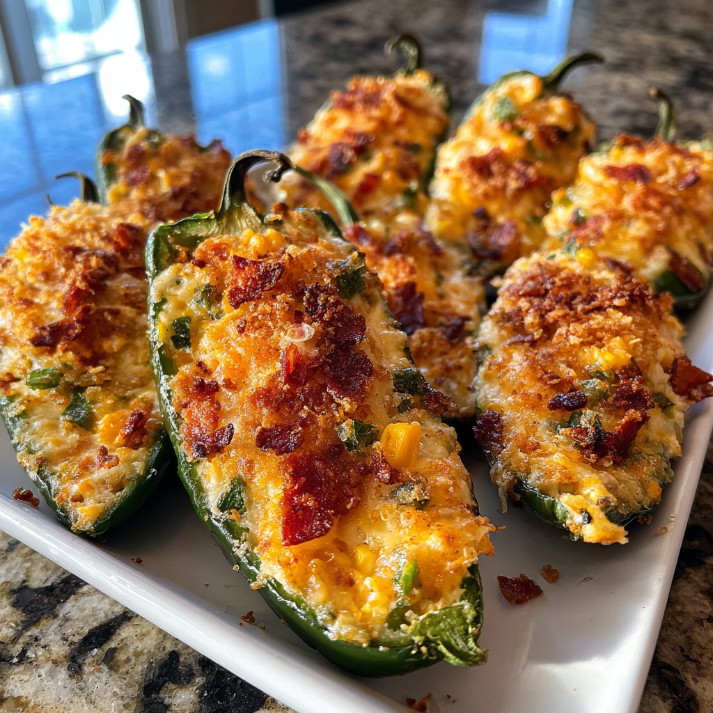 Jalapeno Poppers Stuffed with Corn