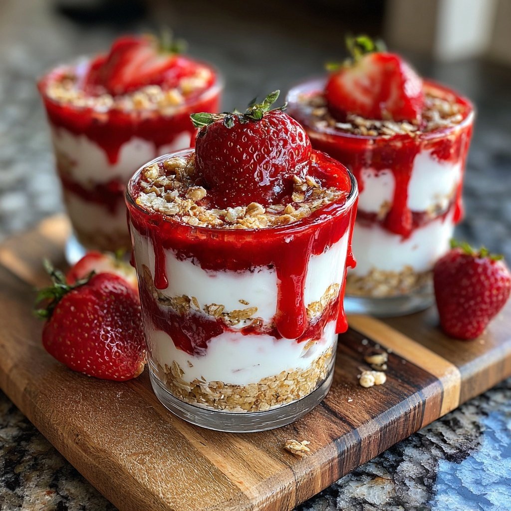 Strawberry Oat Yogurt Breakfast Cups