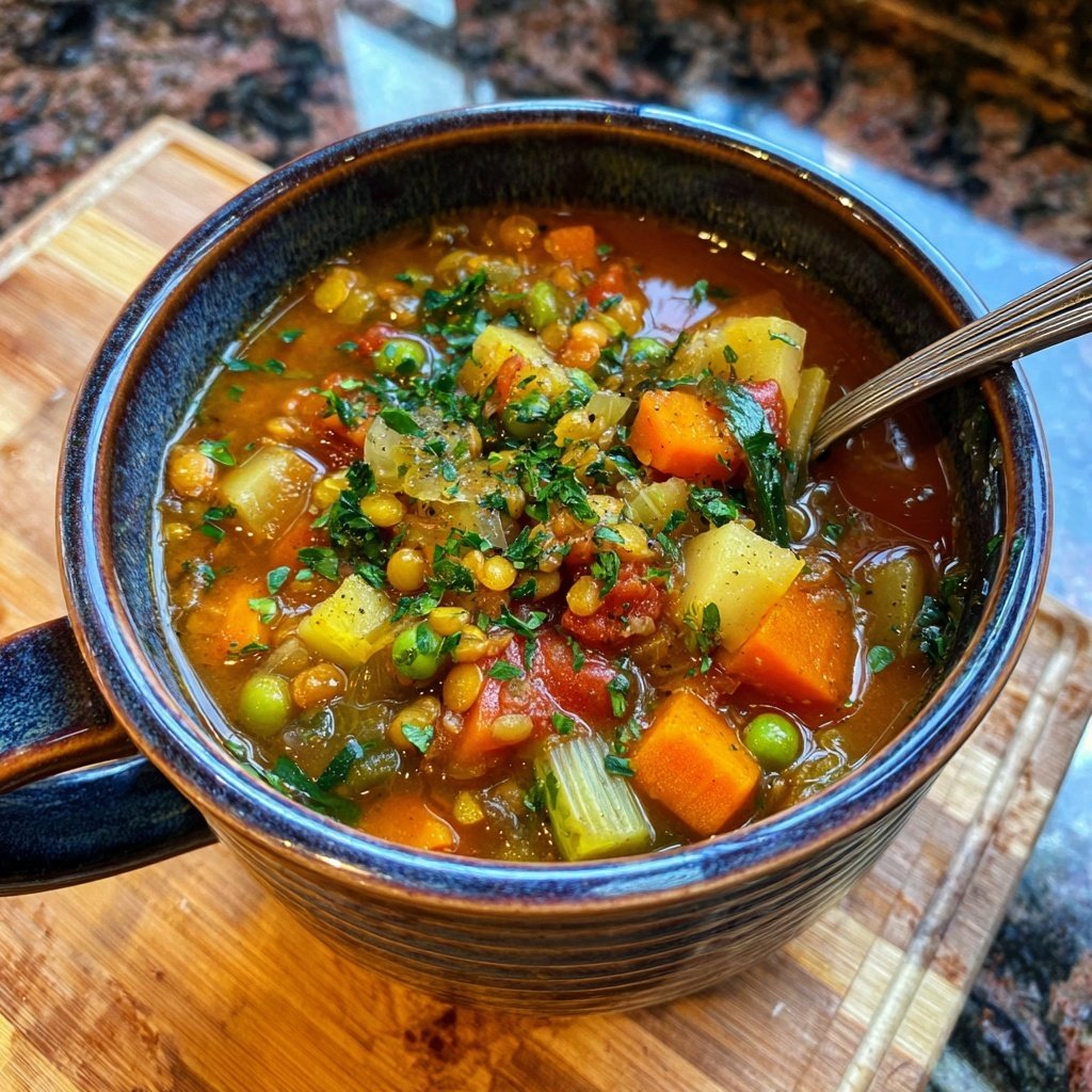 Spring Vegetable Lentil Soup