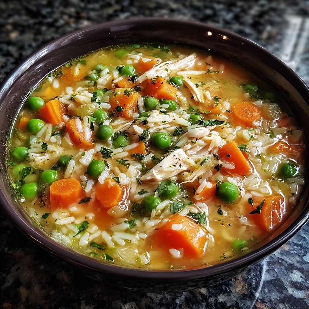 Healthy Chicken Vegetable Rice Soup