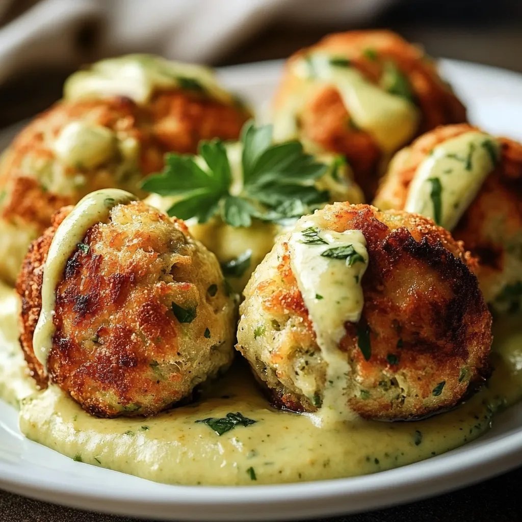 Salmon Balls with Creamy Avocado Sauce