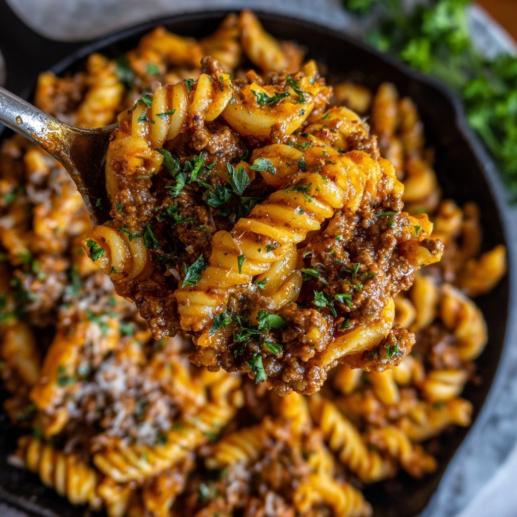Quick Ground Beef Pasta Skillet