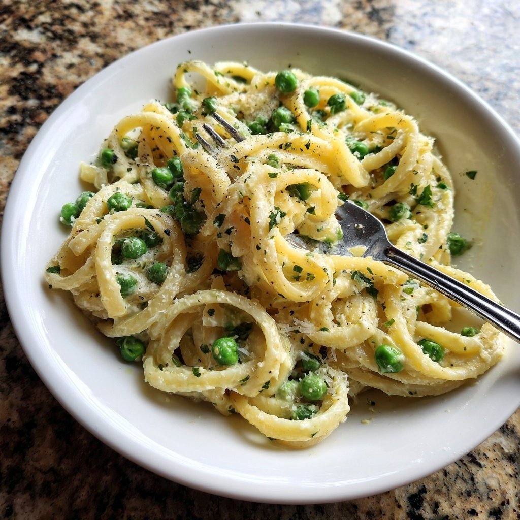 Creamy Lemon Pasta With Peas