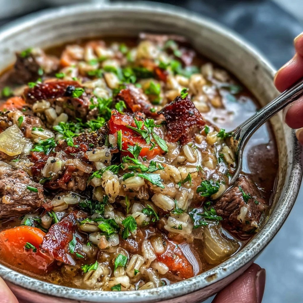Cozy Beef And Barley Soup
