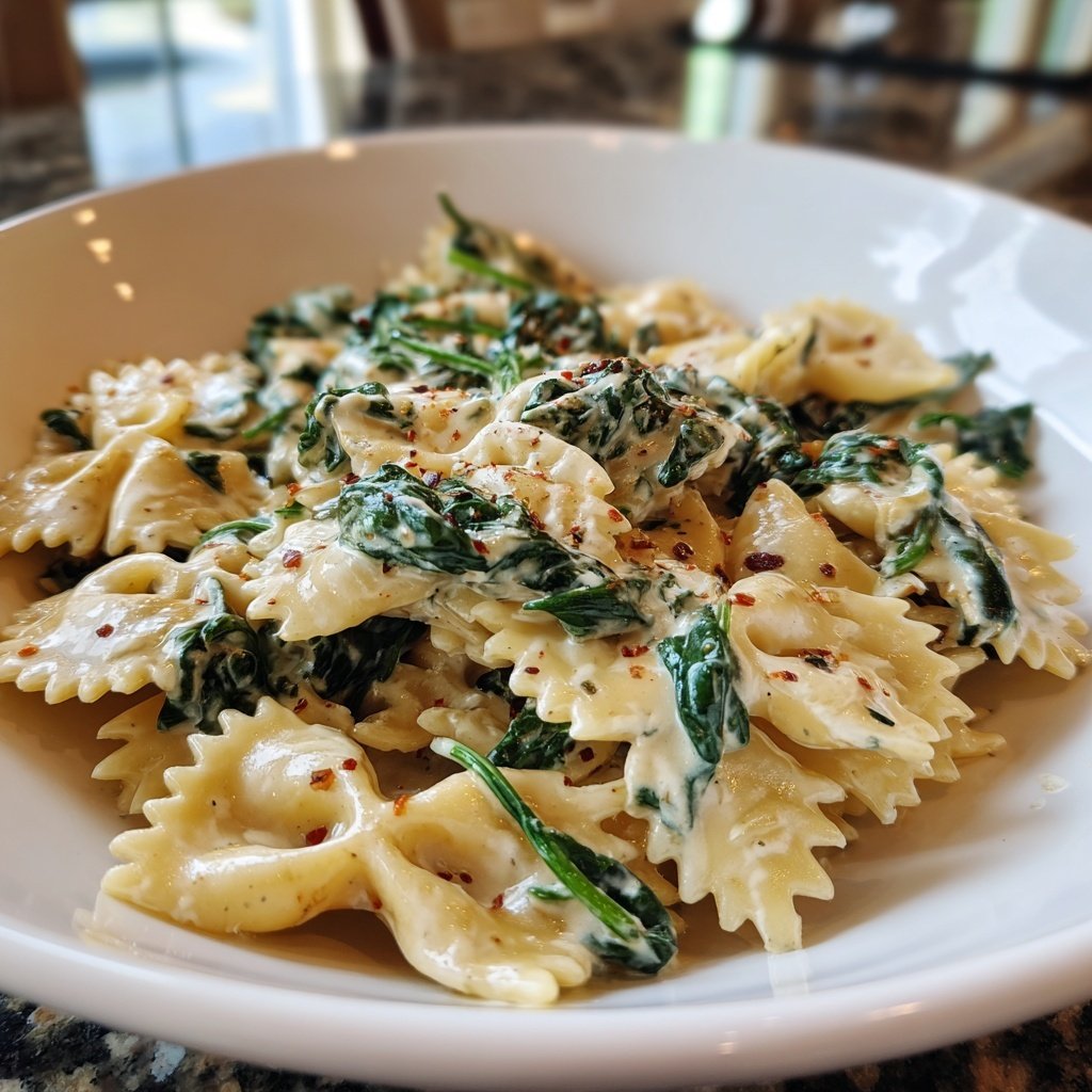 Creamy Spinach Garlic Pasta