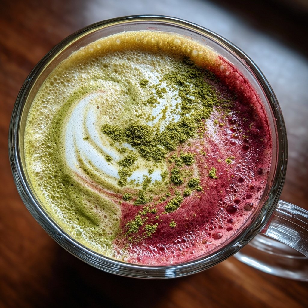 Strawberry Matcha Latte With Cream